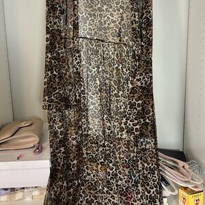 Leopard Print Sheer Cover-Up